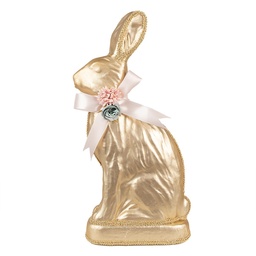 [65920] Decoration Statue Rabbit Gold colored 22x8x40 cm