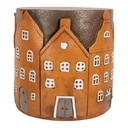 Hocker Orange Grau Ø 39x40 cm