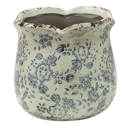 [6CE1455S] Flower Pot Inside Grey Beige Ø 12x12 cm