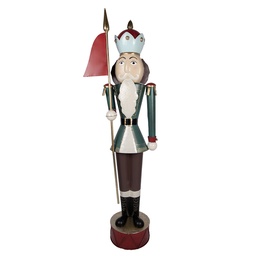 [5Y1395] Decoration Nutcracker Green Red 67x41x210 cm