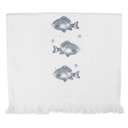 Asciugamano Ospite Bianco Blu 40x66 cm