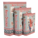 Aufbewahrungsbox Blau Rot (3) 27x22x7 / 22x17x6 / 17x12x4 cm
