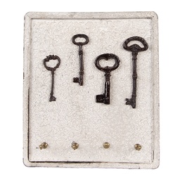 [6H2399] Gancio Porta Chiavi Beige Marrone 22x5x25 cm