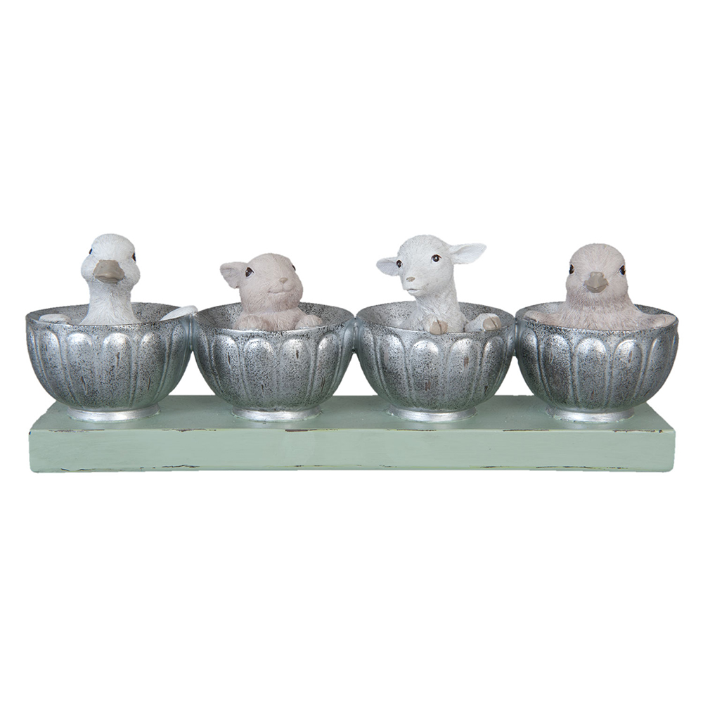 Deko Kaninchen Grau 26x6x9 cm