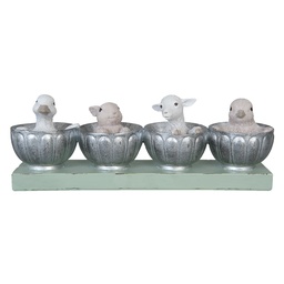 [6PR1053] Decoration Statue Rabbit Grey 26x6x9 cm