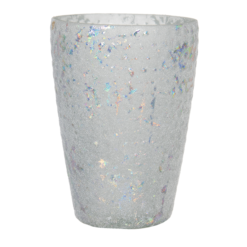 Glas Kerzenhalter Weiß Ø 9x13 cm