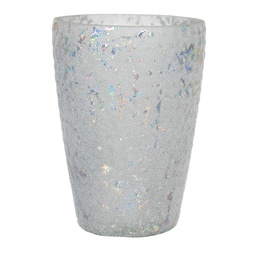 [6GL2955] Glass Tea Light Houder White Ø 9x13 cm