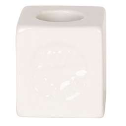 [6CE1010] Zahnbürstenhalter Weiß 4x4x4 cm