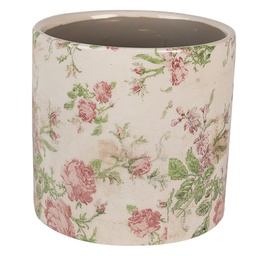 [6CE1623L] Vaso Porta Pianta Beige Rosa Ø 17x16 cm