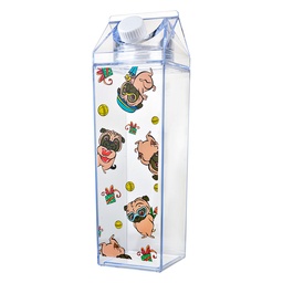 [65706] Drinking bottle Transparent Brown 8x8x26 cm / 1000 ml