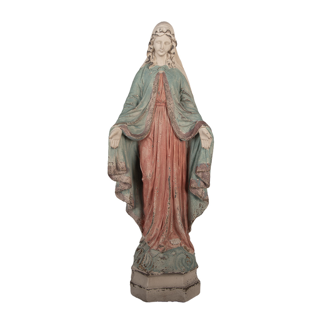 Statue Natalizie Maria Beige Blu 24x16x63 cm