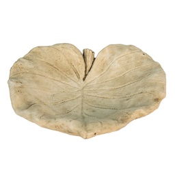 [6TE0384] Mangeoire pour les oiseaux Feuille Beige 22x22x6 cm