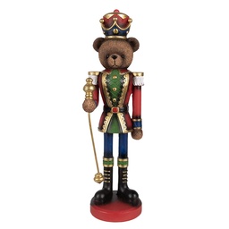 [6PR4333] Decoration Soldier bear Red, Green 10x9x31 cm