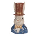 Décoration Lapin Beige Bleu 17x13x29 cm