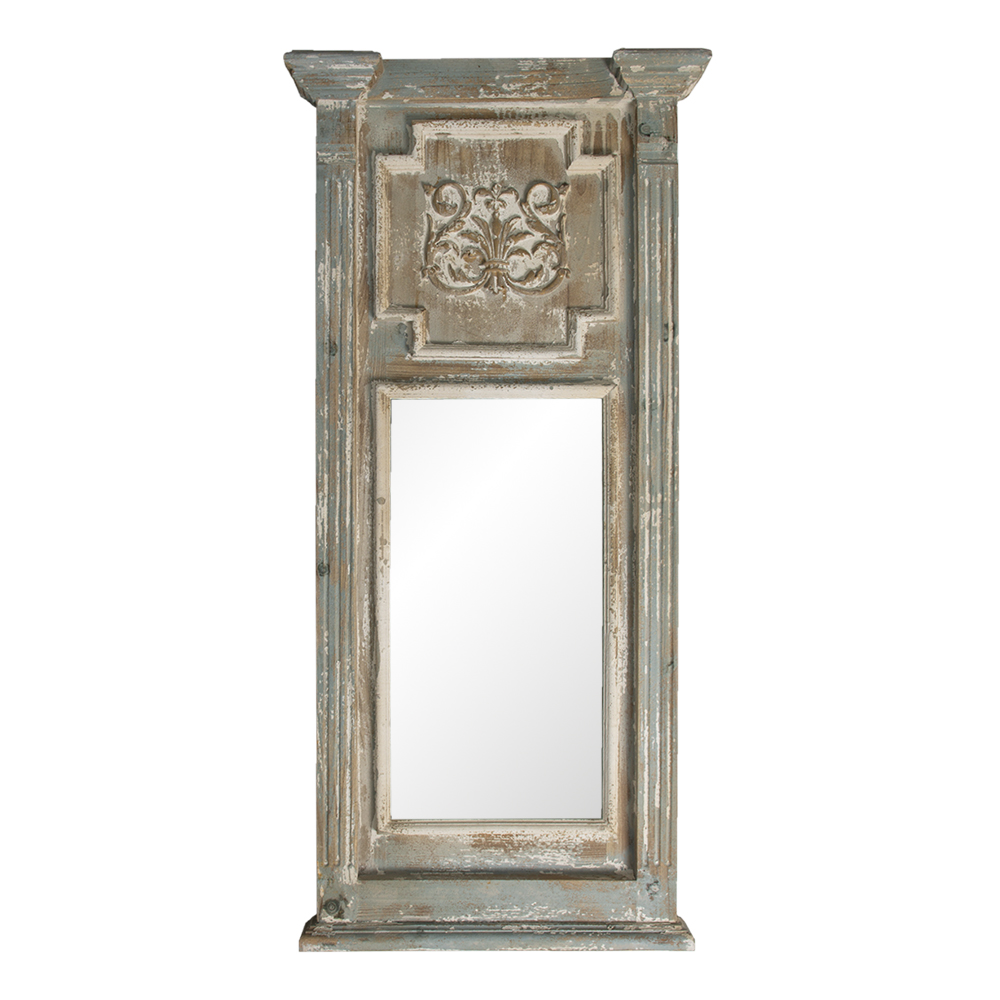 Specchio da Parete Blu, Grigio, Beige 55x7x118 cm