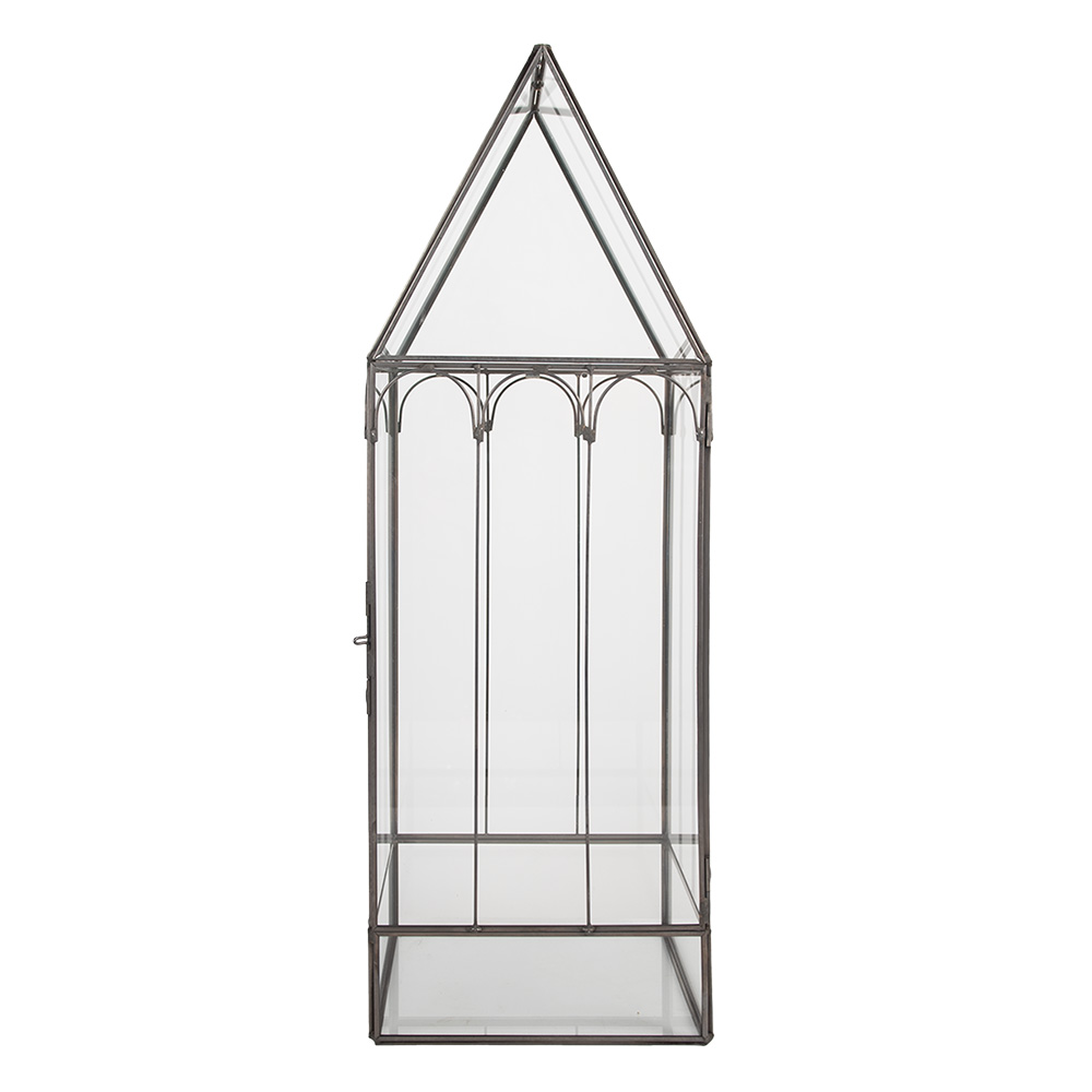 Deko mini Gewächshaus Transparent Schwarz 15x15x45 cm