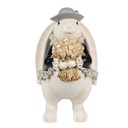 Decoration Rabbit White Black 14x13x22 cm