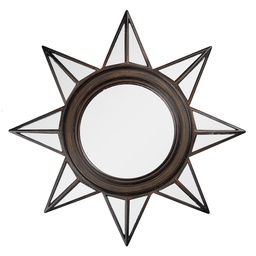 [62S313] Specchio da Parete Marrone Ø 27x2 cm