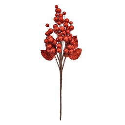[66153R] Weihnachtsdeko Ast Rot Braun 8x6x34 cm