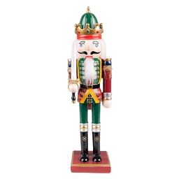 [6PR3813] Decoration nutcracker Green Red 9x7x30 cm
