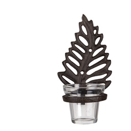 [6Y4577] Tealight Holder Feather Brown 10x12x19 cm