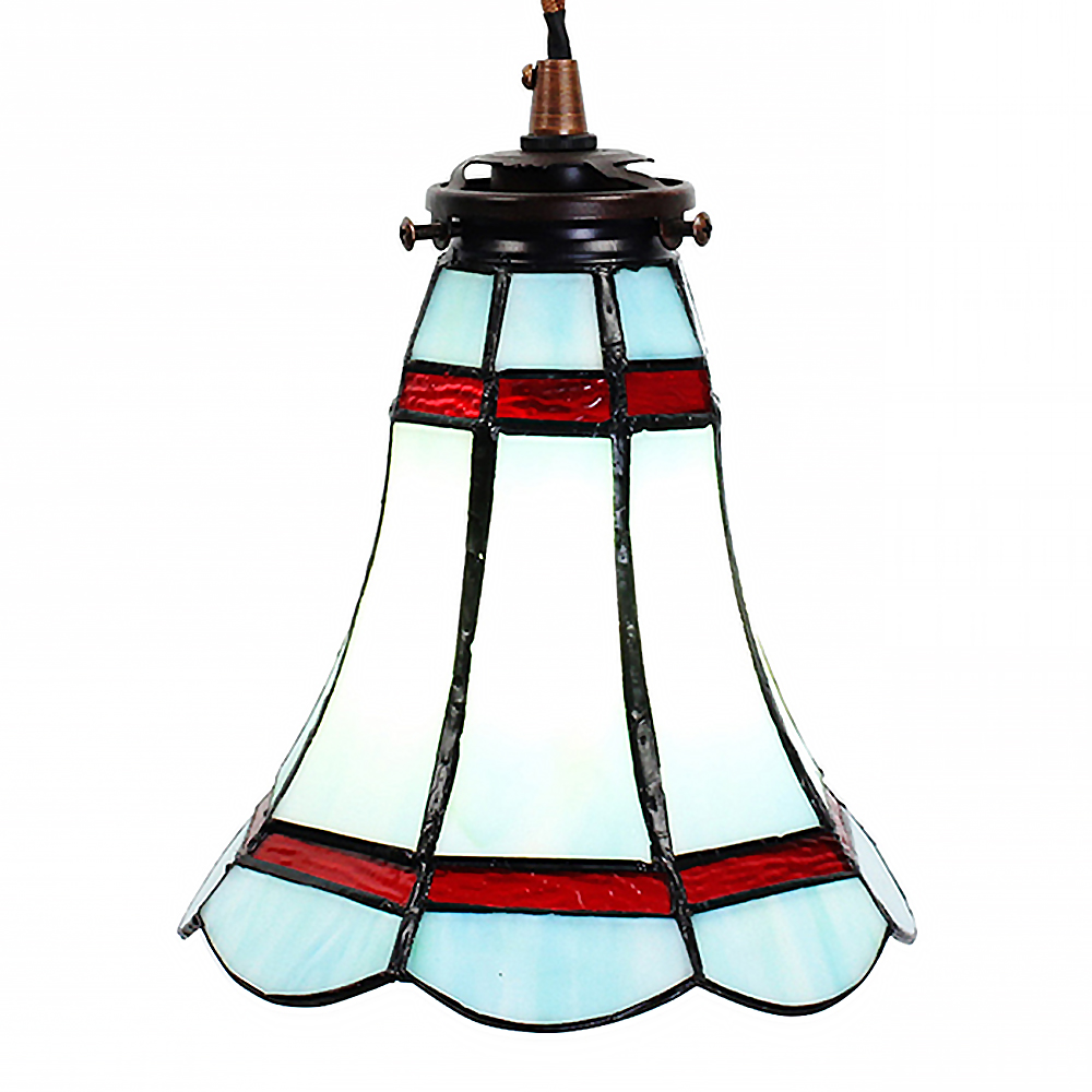 Suspension Tiffany Bleu, Rouge Ø 15x115 cm E14/max 1x25W
