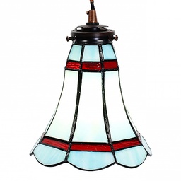 [5LL-6202] Lampada a Sospensione Tiffany Blu, Rosso Ø 15x115 cm E14/max 1x25W