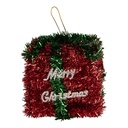 Decorazione pendente Scatola regalo Rosso Verde 9x9x10 cm