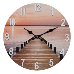 [6KL0761] Orologio da Parete Rosa Marrone Ø 34x4 cm / 1xAA