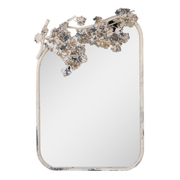 [52S329] Specchio da Parete Bianco Grigio 58x12x89 cm