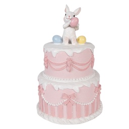 [6PR5947] Decoration cake White Pink Ø 18x28 cm