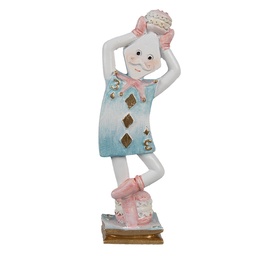 [6PR4223] Deko Puppe Blau Rosa 4x3x10 cm