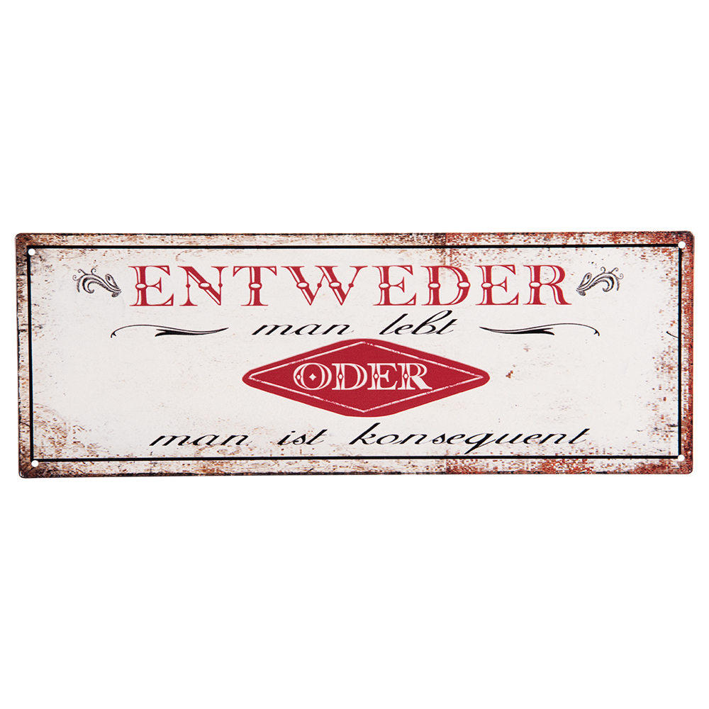 Textschild Weiß, Rot 36x1x13 cm