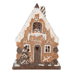 [6PR5823] Decorazione Casa con LED Marrone Bianco 15x8x19 cm