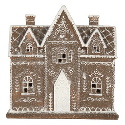 [6PR5814] Decorazione Casa con LED Marrone Bianco 26x10x25 cm