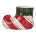 Vaso Porta Pianta Rosso Verde 15x8x10 cm