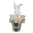 Image de décoration Lapin Blanc Rose 8x9x15 cm