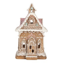 [6PR5843] Decorazione Casa con LED Marrone Rosa 9x10x15 cm