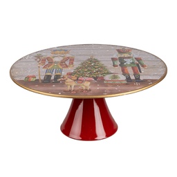 [65752] Cake stand Red Multicoloured Ø 33x14 cm