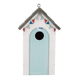 [6H2441] Vogelhaus Weiß Grau 15x10x22 cm