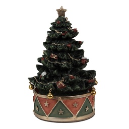 [6PR5100] Musicbox Christmas Tree Green Red Ø 12x18 cm