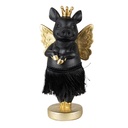 Image de décoration Cochon Noir Or 9x6x18 cm