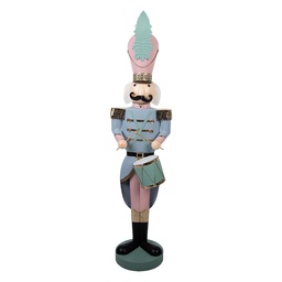 [5Y1449] Decoration Nutcracker Blue Pink 32x25x122 cm