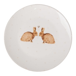 [BSLCDP] Crockery Breakfast Plates White Brown Ø 20x2 cm
