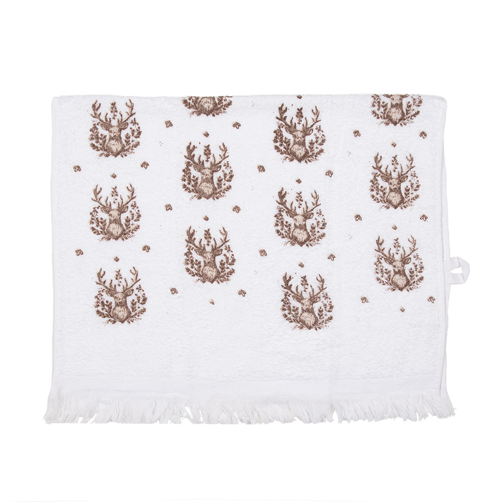Serviette d'invité Blanc Marron 40x66 cm