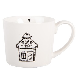 [6CEMU0185] Tasse Blanc Noir 12x8x7 cm / 275 ml