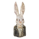 Décoration Lapin Blanc Vert 13x12x32 cm
