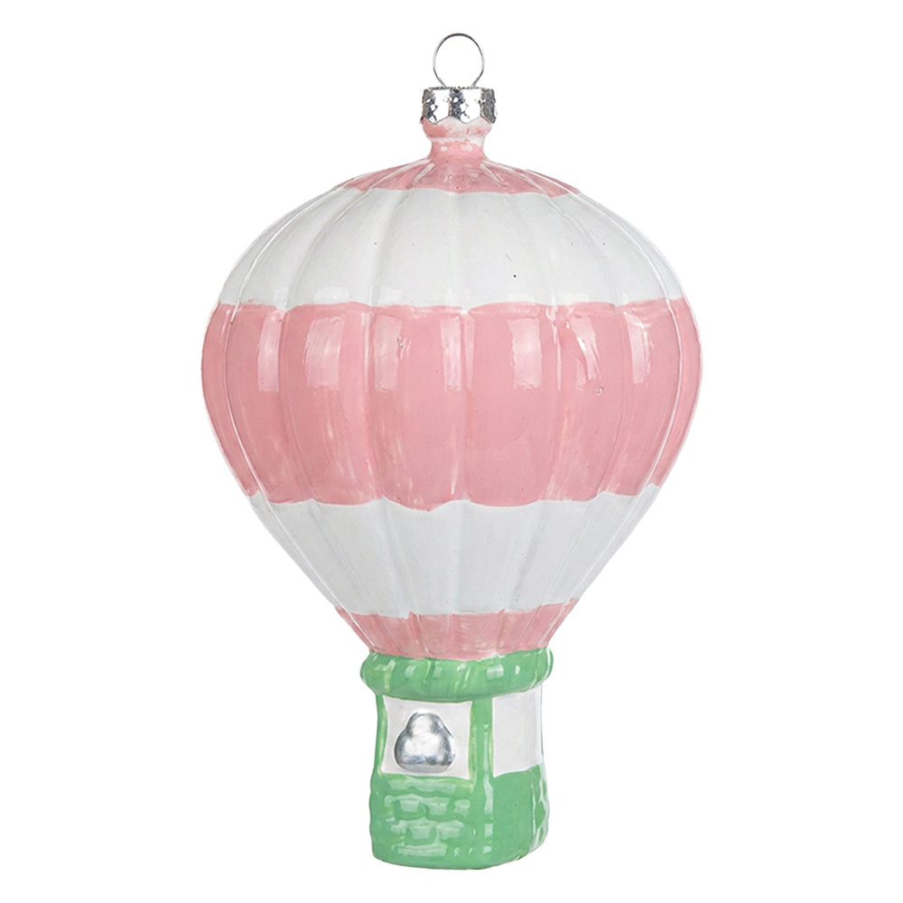 Palla di natale Bianco Rosa Ø 8x13 cm