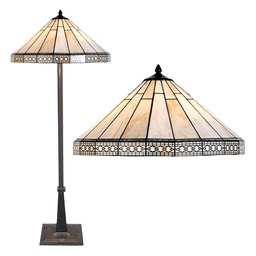 [5LL-5564] Lampadaire Tiffany Beige Ø 50x164 cm E27/max 2x60W