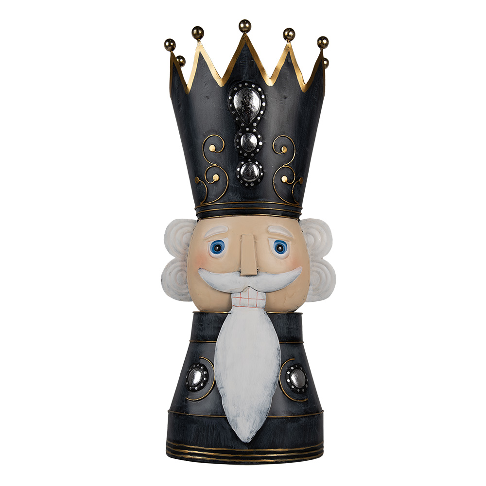 Decoration Statue Nutcracker Grey White 30x20x70 cm